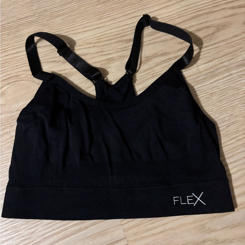 Black Sports Bra with Adjustable Straps and Medium Support